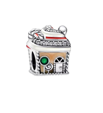 Load image into Gallery viewer, 925 Sterling Silver Gingerbread House Bead Charm