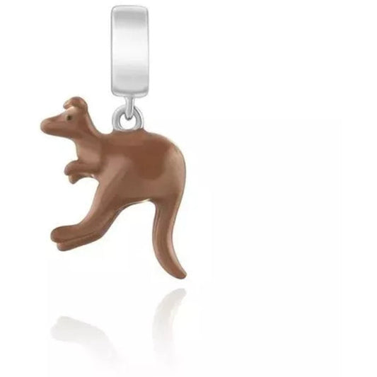 Kangaroo Brown Enamel Dangle Charm