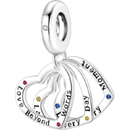 925 Sterling Silver Words to live by Dangle Charm