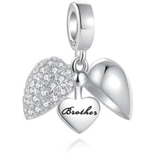 Load image into Gallery viewer, 925 Sterling Silver Family Open Heart Dangle Charm
