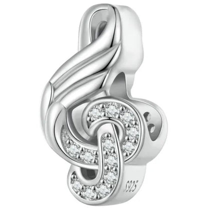 CZ Music Note Bead Charm