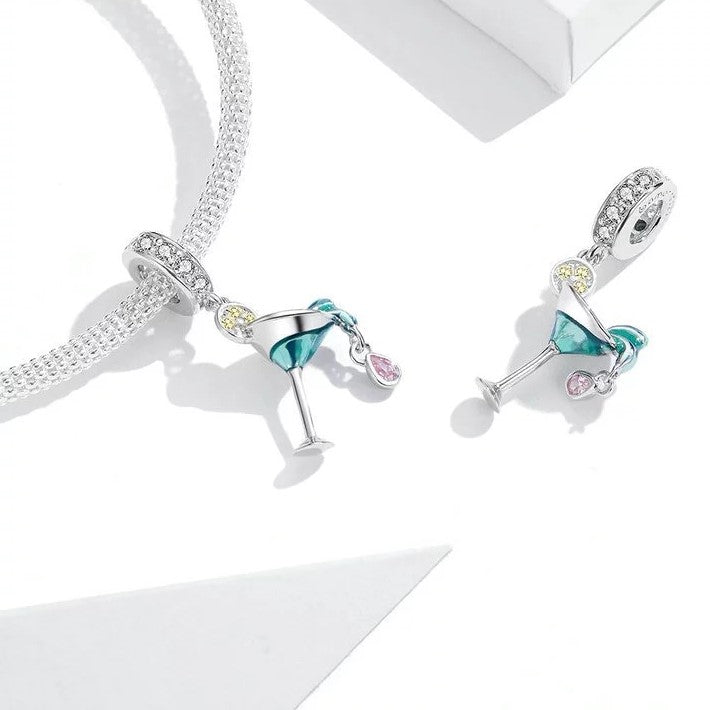 Summer Cocktail CZ Dangle Charm