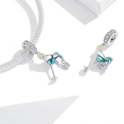 Summer Cocktail CZ Dangle Charm