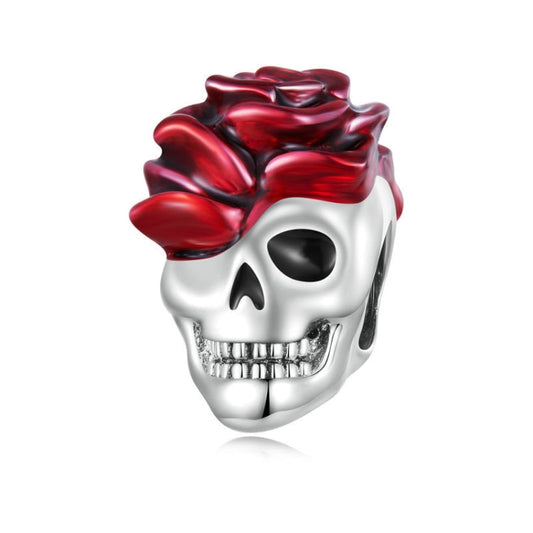 Rose Skull Bead Charm