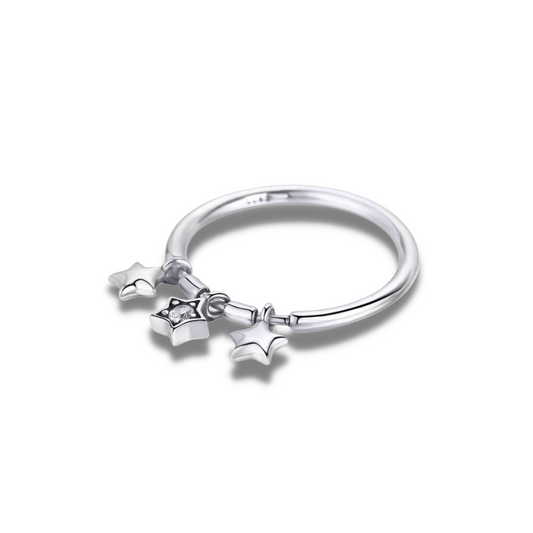 CZ Dangle Star Ring