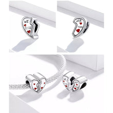 Load image into Gallery viewer, 925 Sterling Silver We are Together Half Heart Pieces Bead Charm SET
