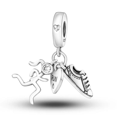 925 Sterling Silver Love to Run Dangle Charm