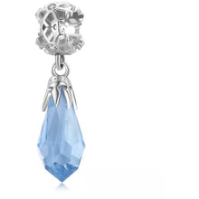 Load image into Gallery viewer, 925 Sterling Silver Snowflake and Blue Ice Drop Dangle Charm