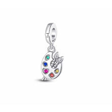 Load image into Gallery viewer, 925 Sterling Silver Painting Pallet Dangle Charm