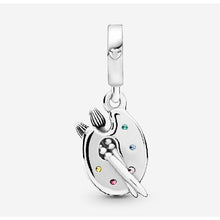 Load image into Gallery viewer, 925 Sterling Silver Painting Pallet Dangle Charm