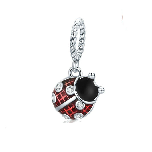 TINY Red Enamel Ladybug ME Dangle Charm
