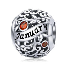 Load image into Gallery viewer, 925 Sterling Silver Birthstone and Birthmonth Bead Charm