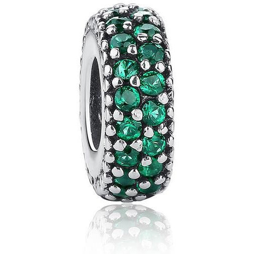 925 Sterling Silver Emerald Green CZ Spacer
