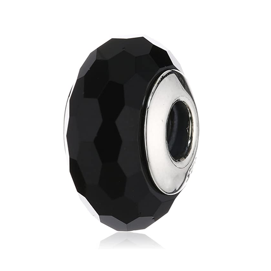 Black Murano Glass Bead Charm