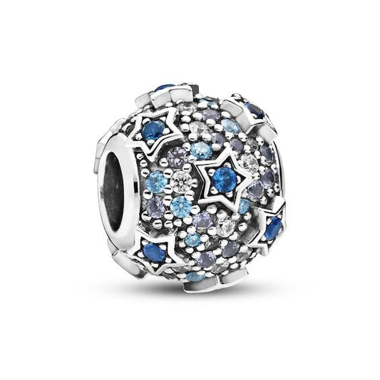 CZ Blue Stars Bead Charm