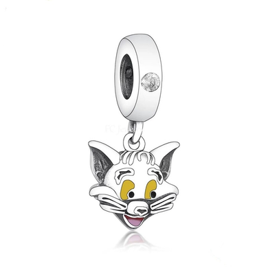 925 Sterling Silver Tom and Jerry Cat Dangle Charm
