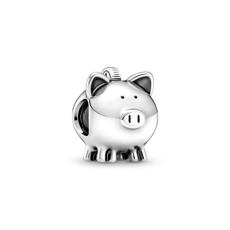 925 Sterling Silver Piggy Bank Dangle Charm