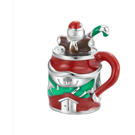 Festive Cocoa Drink Christmas Bead Charm