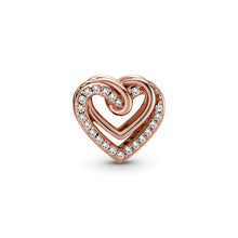 Load image into Gallery viewer, Rose gold Plated Twined Hearts Bead Charm