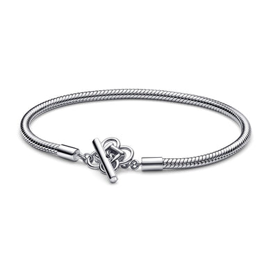 925 Sterling Silver Peace Knot Toggle Clasp Snake Bracelet