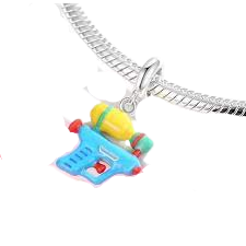 Blue And Yellow Enamel Water Gun Dangle Charm