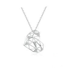 925 Sterling Silver Open Work Heart Necklace