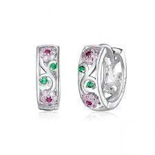 CZ Bloom Hoop Earrings