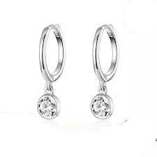 Dangle Cz Hoop Earrings