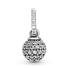 925 Sterling Silver Tiny CZ Ball Dangle Charm