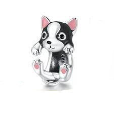 925 Sterling Silver Cute Hanging Puppy Bead Charm