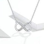 Clear CZ Family Forever Infinity Necklace