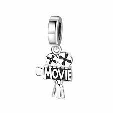 925 Sterling Silver Movie Projector Dangle Charm