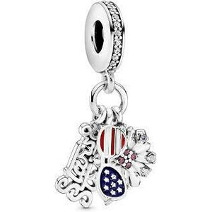 925 Sterling Silver Stars And Stripes Sunglasses Dangle Charm