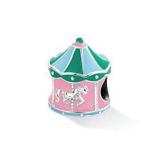 Pink Enamel Carousel Bead Charm