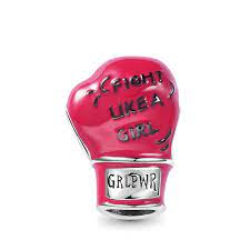 Red Boxing Glove Charm "fight like a girl"