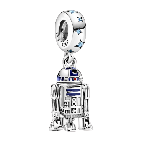 925 Sterling Silver Star Wars R2-D2 Dangle Charm