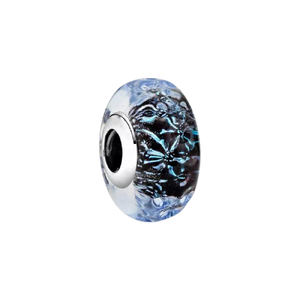 925 Sterling Silver Deep Blue Sea Ocean Murano Glass Bead Charm