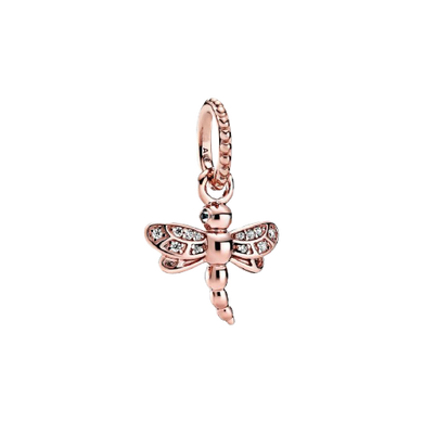 Rose Gold PLATED Dragonfly Dangle Charm