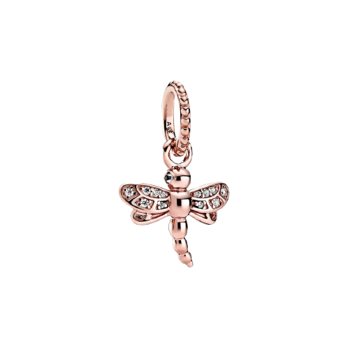 Rose Gold PLATED Dragonfly Dangle Charm
