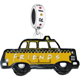 925 Sterling Silver Yellow Enamel F.R.I.E.N.D.S Taxi Charm Dangle Charm