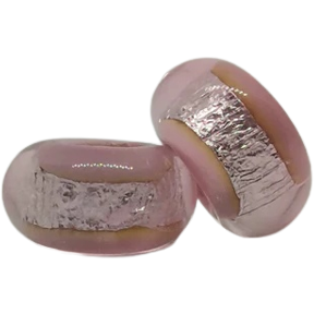 Pink and Silver Murano Bead