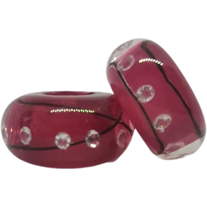 Red with Black Stripe Murano Bead