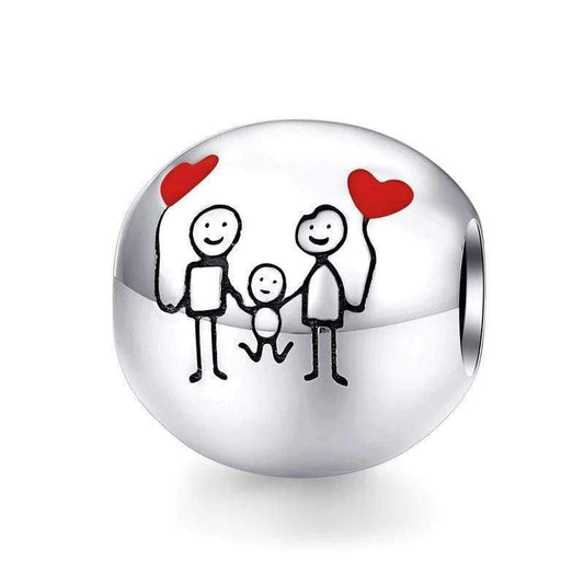 Family Forever Red Enamel Bead Charm
