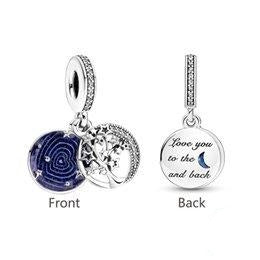 925 Sterling Silver Tree Of Life Stars (Love You To The Moon And Back) Dangle Charm