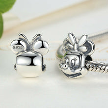 Load image into Gallery viewer, 925 Sterling Silver Minnie Mouse Plain Face Bead Charm
