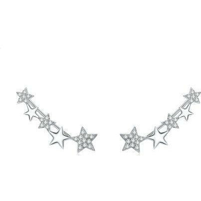 Cz Stars Long Stud Dangle earrings