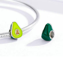 Load image into Gallery viewer, 925 Sterling Silver Avocado Green Enamel Bead Charm