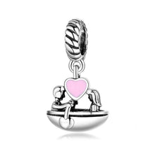 Load image into Gallery viewer, 925 Sterling Silver Romantic Couple Boat Dangle Charm