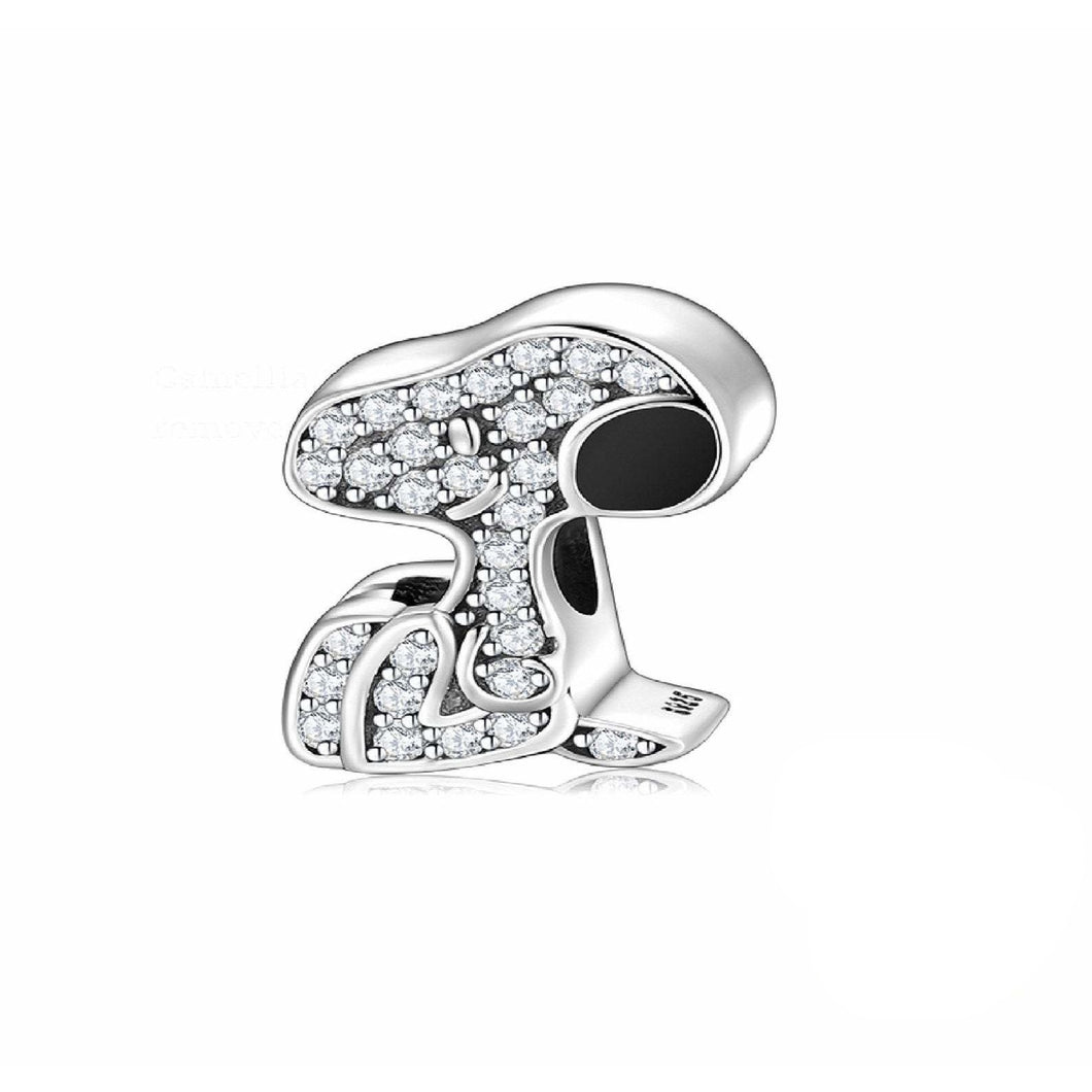 925 Sterling Silver Little SNOOPY Dog Bead Charm