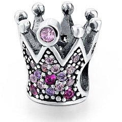 925 Sterling Silver Princess Crown Bead Charm
